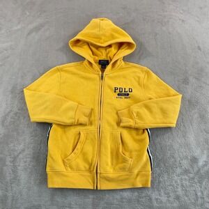 Polo Ralph Lauren Hoodie Kids 7 Gold Full Zip Spell‎ Out Logo Athletic 1967